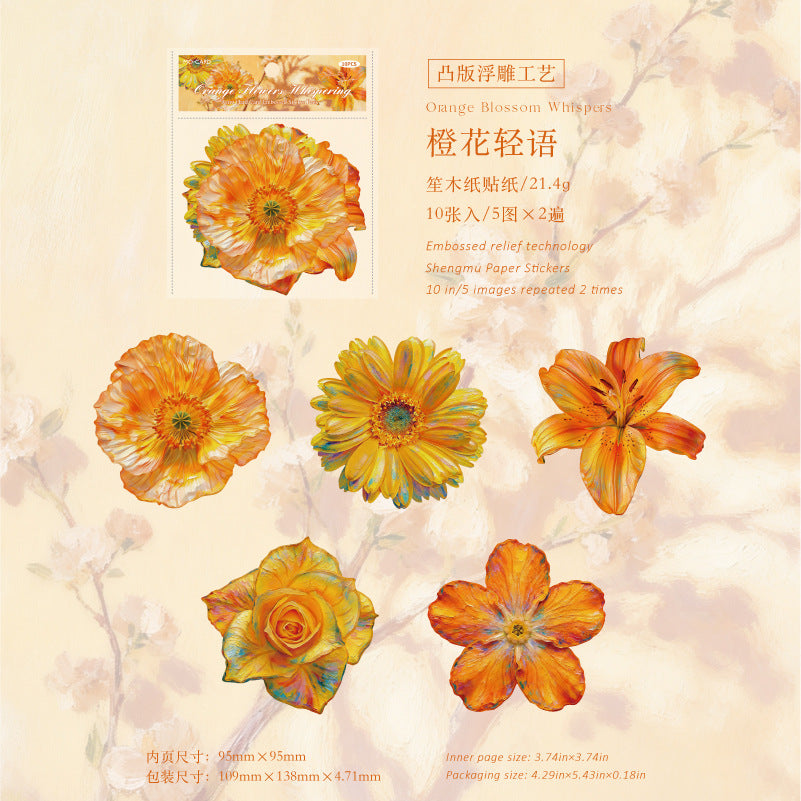 Flower Cardstock Stickers -10Pcs each pack