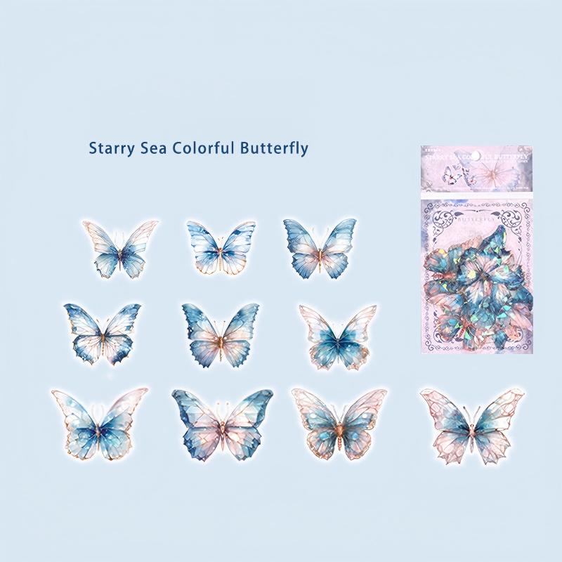 Laser Gold Butterfly PET sticker -20Pcs each pack