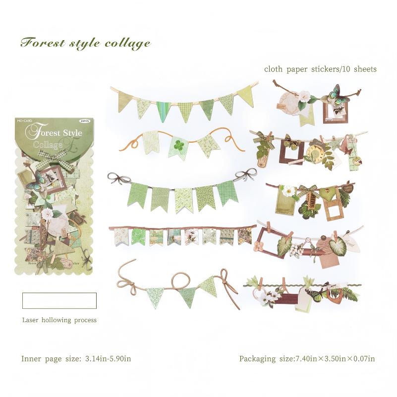 Handicraft party flags cardstock Sticker -10Pcs each pack