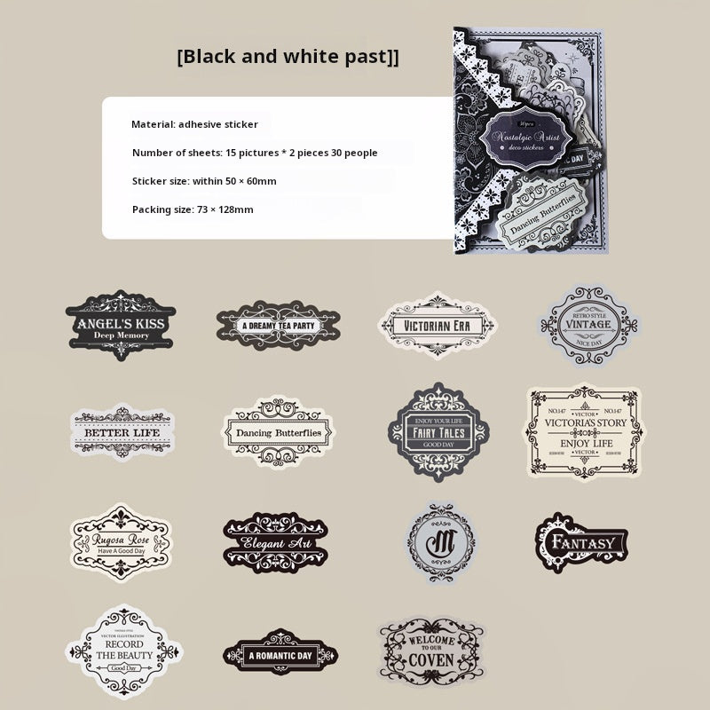 Nostalgic artist paper Sticker -30Pcs each pack