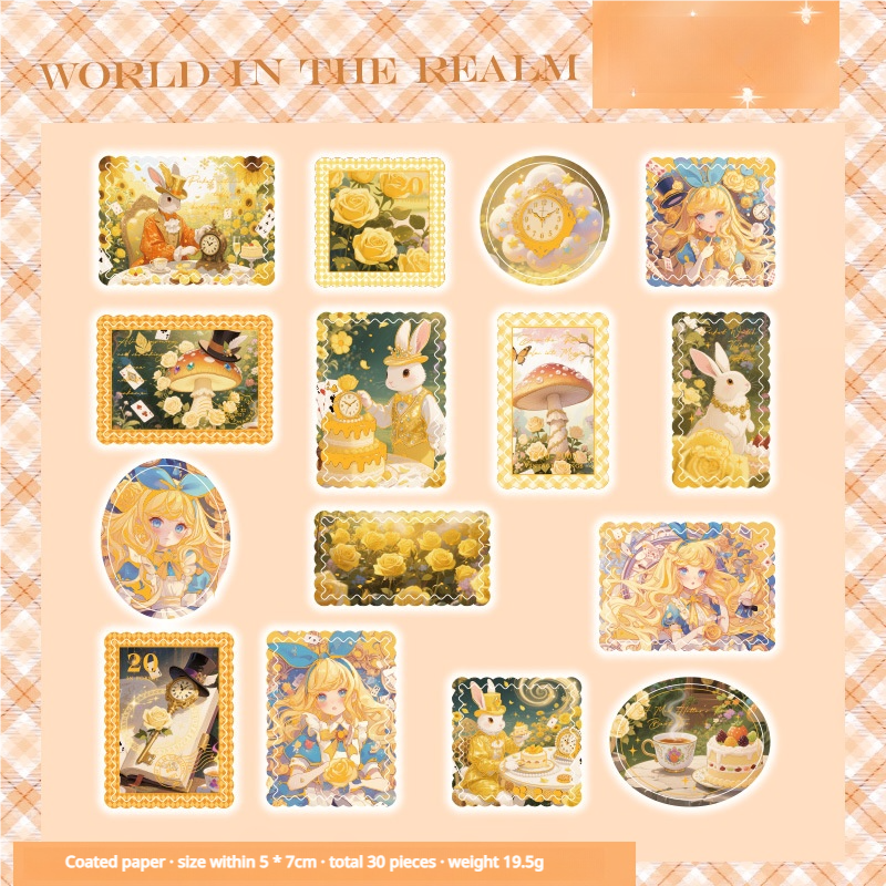 0706 Alice stamp sticker -30Pcs each pack