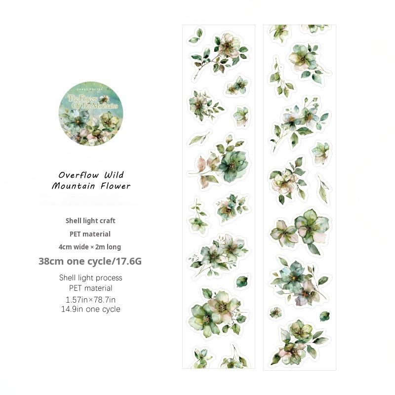 Flowers PET tape *pre-cut -4cm*2M