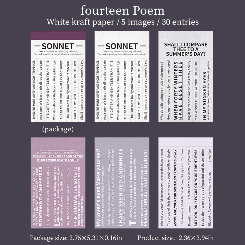Text-themed sticky notes paper -30Pcs each pack