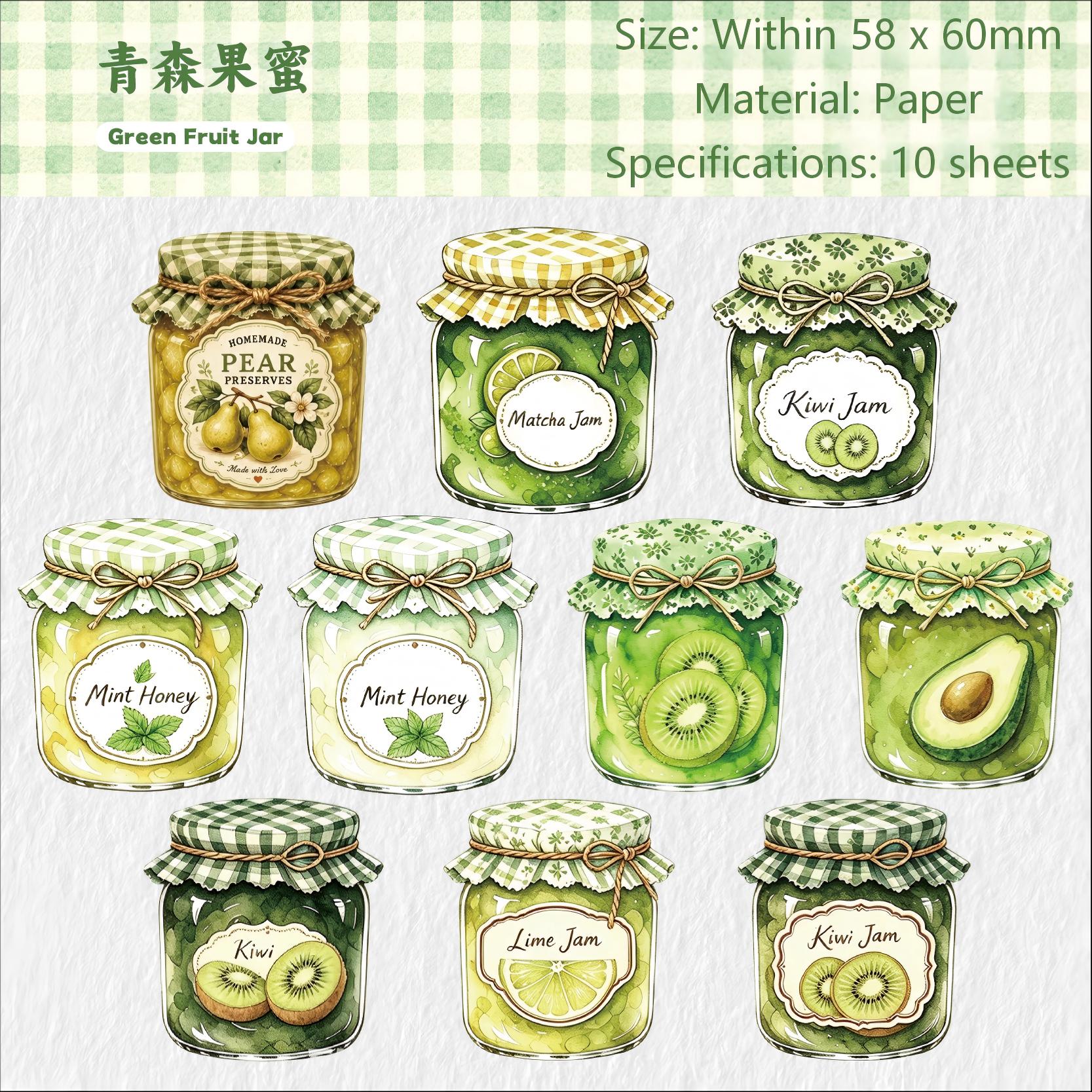 Honey Jar Jam Solid Stickers -10Pcs each pack