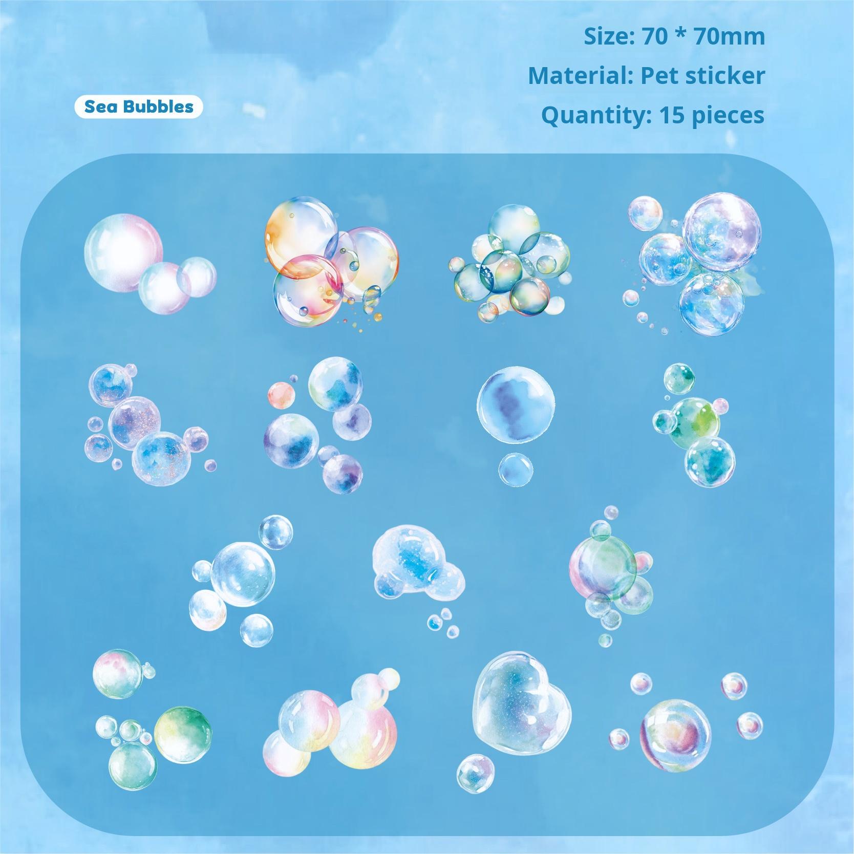 0813 Colorful bubbles PET Sticker -15Pcs each pack