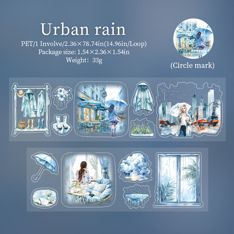 T-71- Nastro PET serie Rainy Day - 6cm*2m