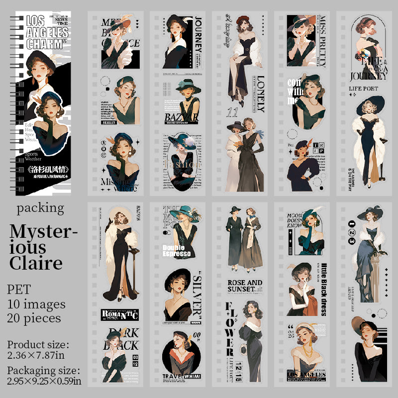 Fashion girl PET sticker book -20Pcs each pack