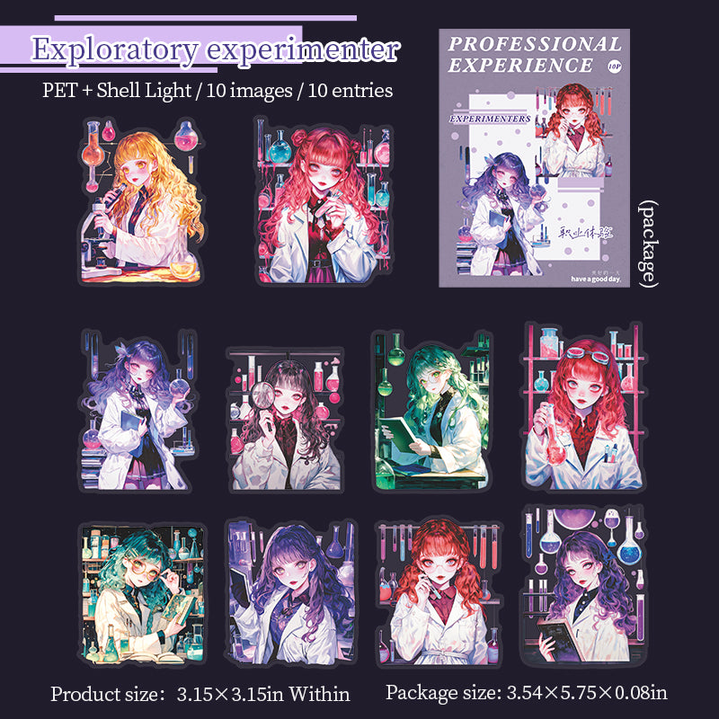 Professional experience PET Sticker -10Pcs each pack