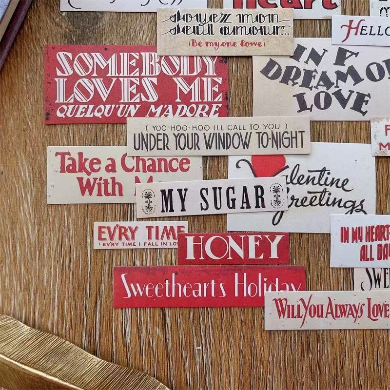 Love Confession Words solid Stickers -22Pcs each pack