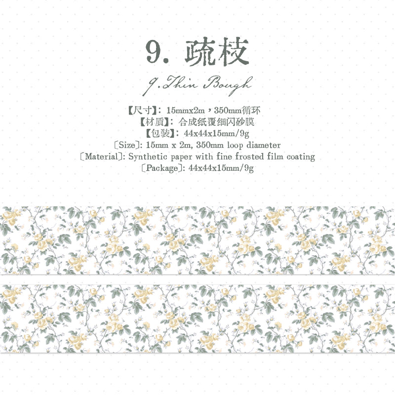 Light Salt Floral Tales Paper Tape (1.5cm x 2m)