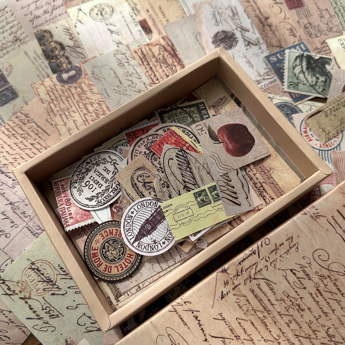 Vintage-Style Boxed Material Paper -200Pcs each pack
