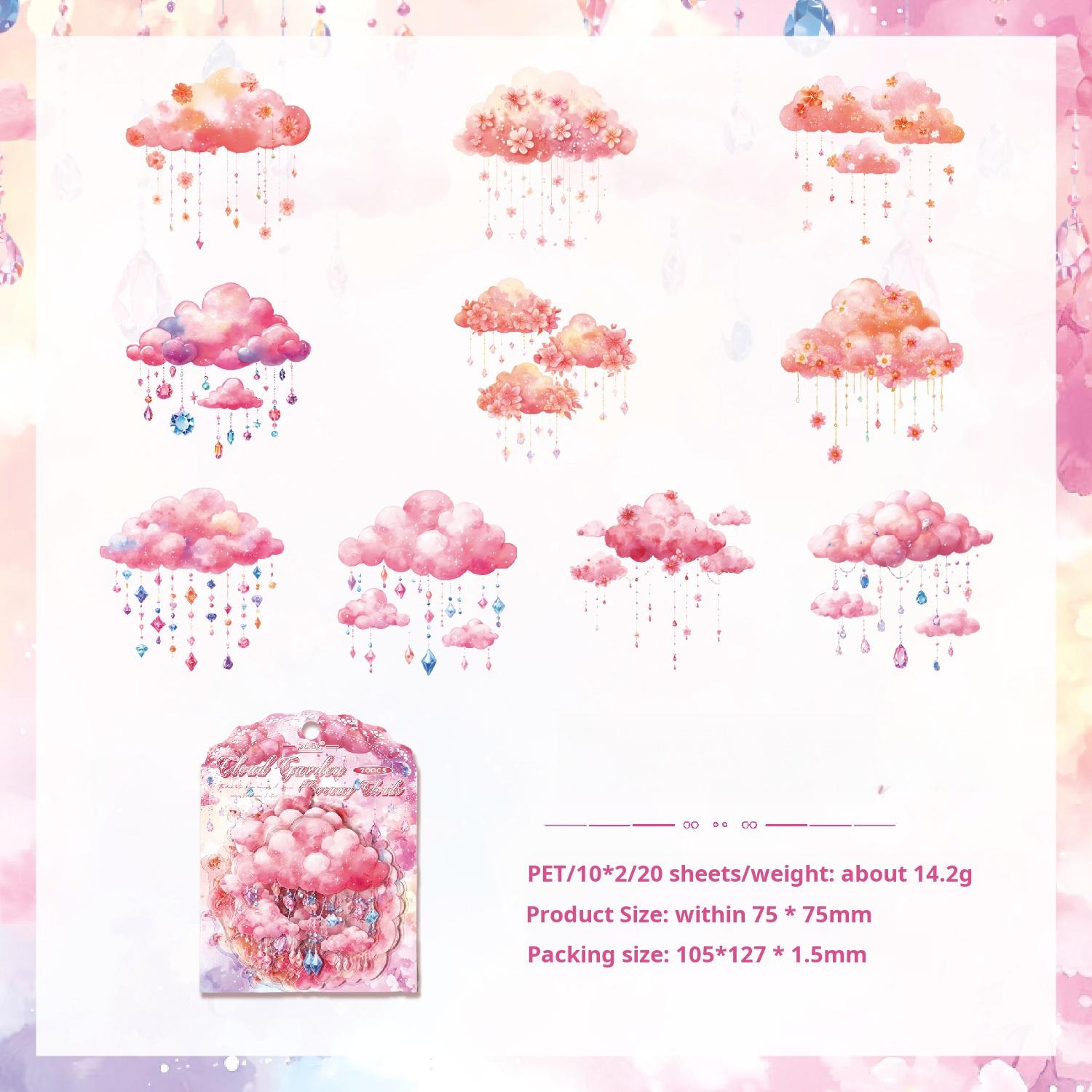 260109 Fantasy clouds PET sticker -20Pcs each pack