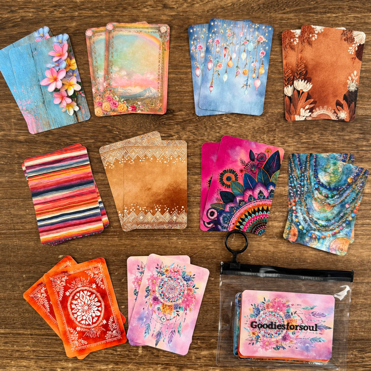 Boho ATC cards with a zip pouch