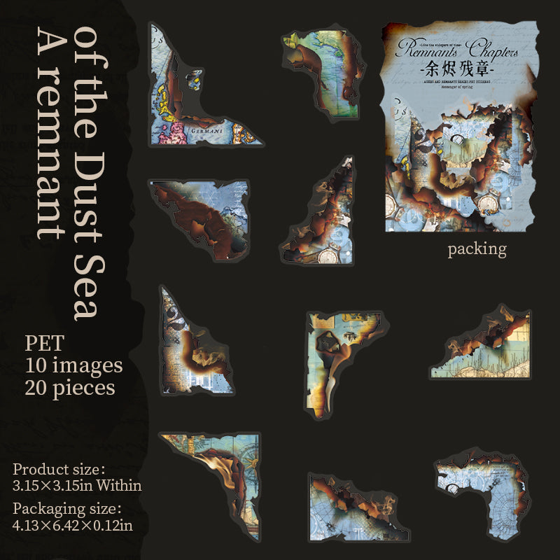 0602 Burnt remains of paperk PET sticker -20Pcs each pack