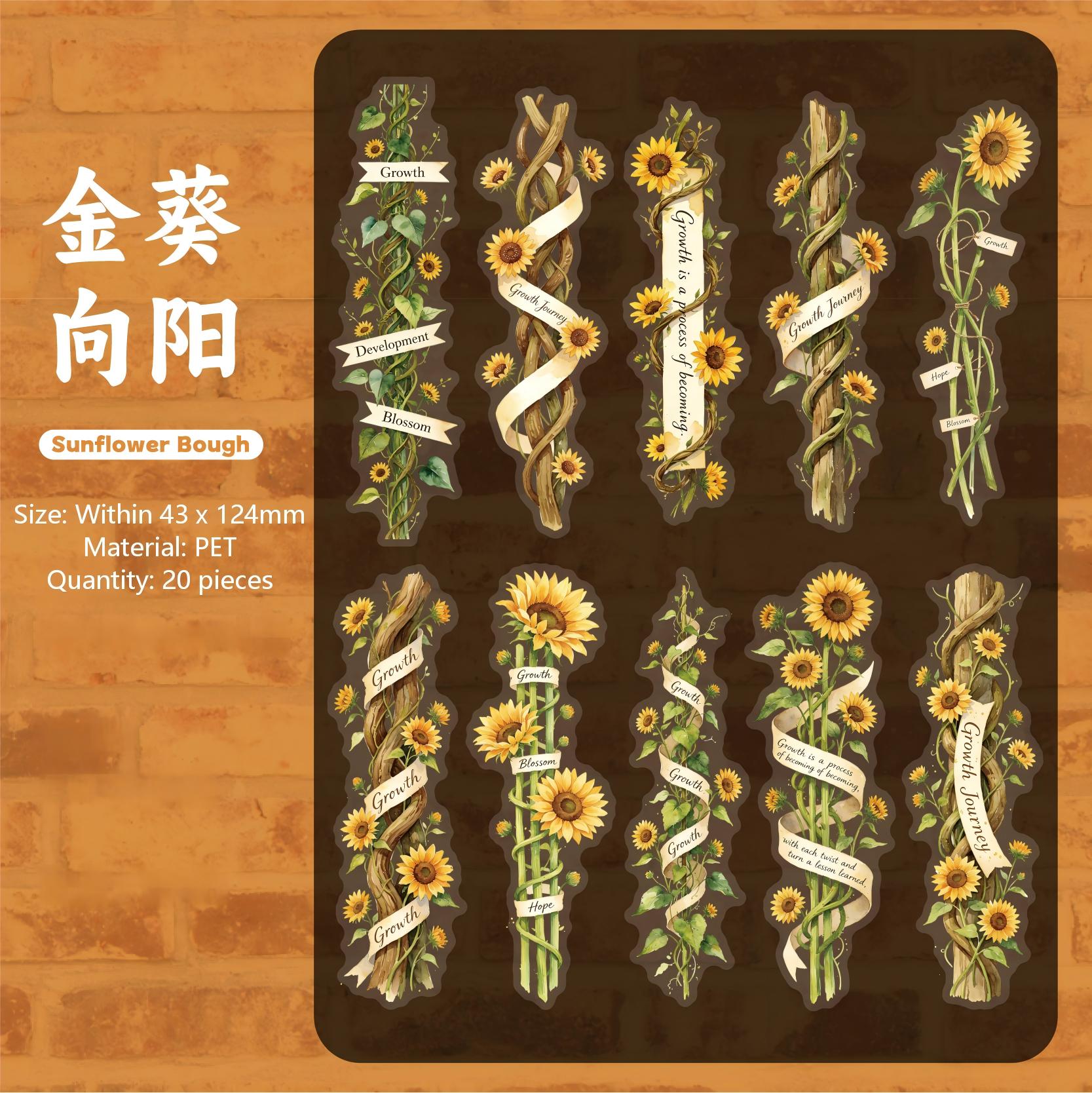 Letter on Branch PET Stickers -20Pcs each pack