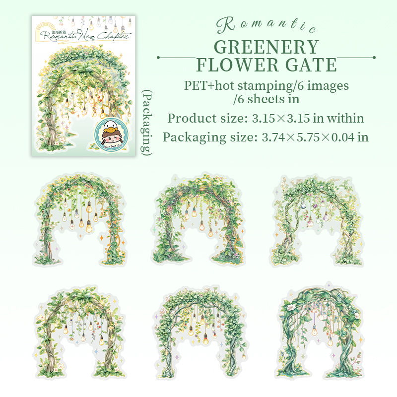Flower arch PET Sticker -6Pcs each pack