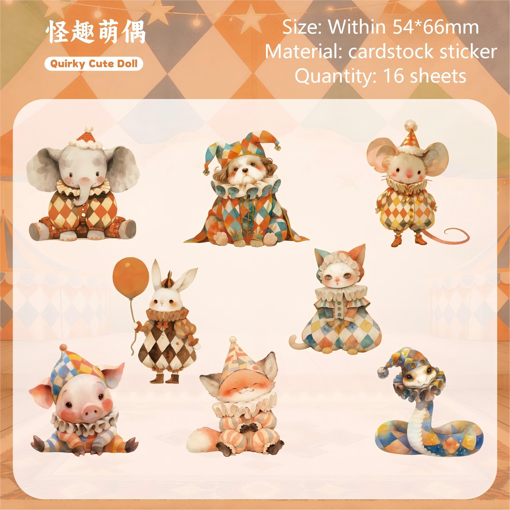 Circus card stocksticker -16Pcs each pack