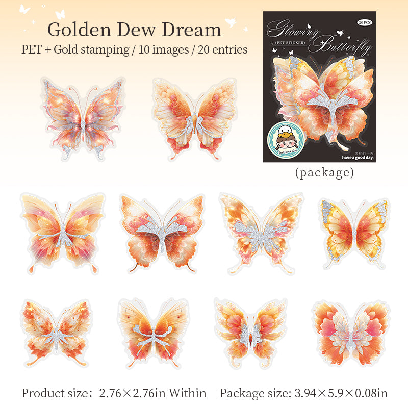 Butterfly PET Sticker -20Pcs each pack