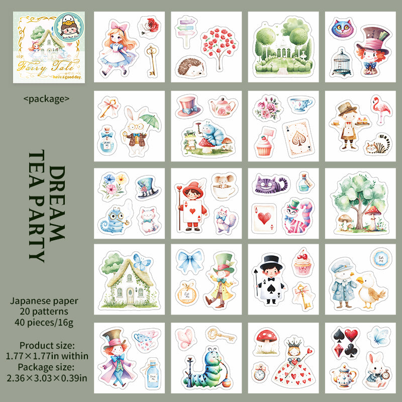 0328 Fairy Tale Series Washi Sticker -40Pcs each pack