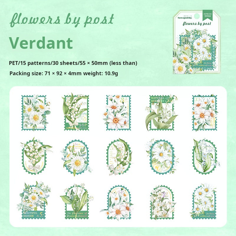 0509 Flowers by post Series PET Sticker -30Pcs each pack