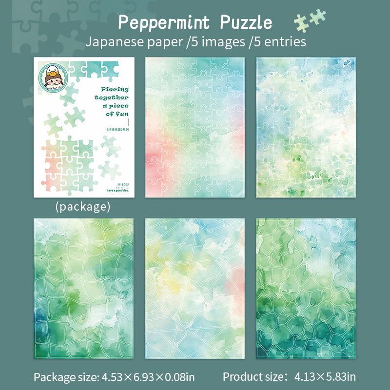 0529 Watercolor Washi Sticker -5Pcs each pack