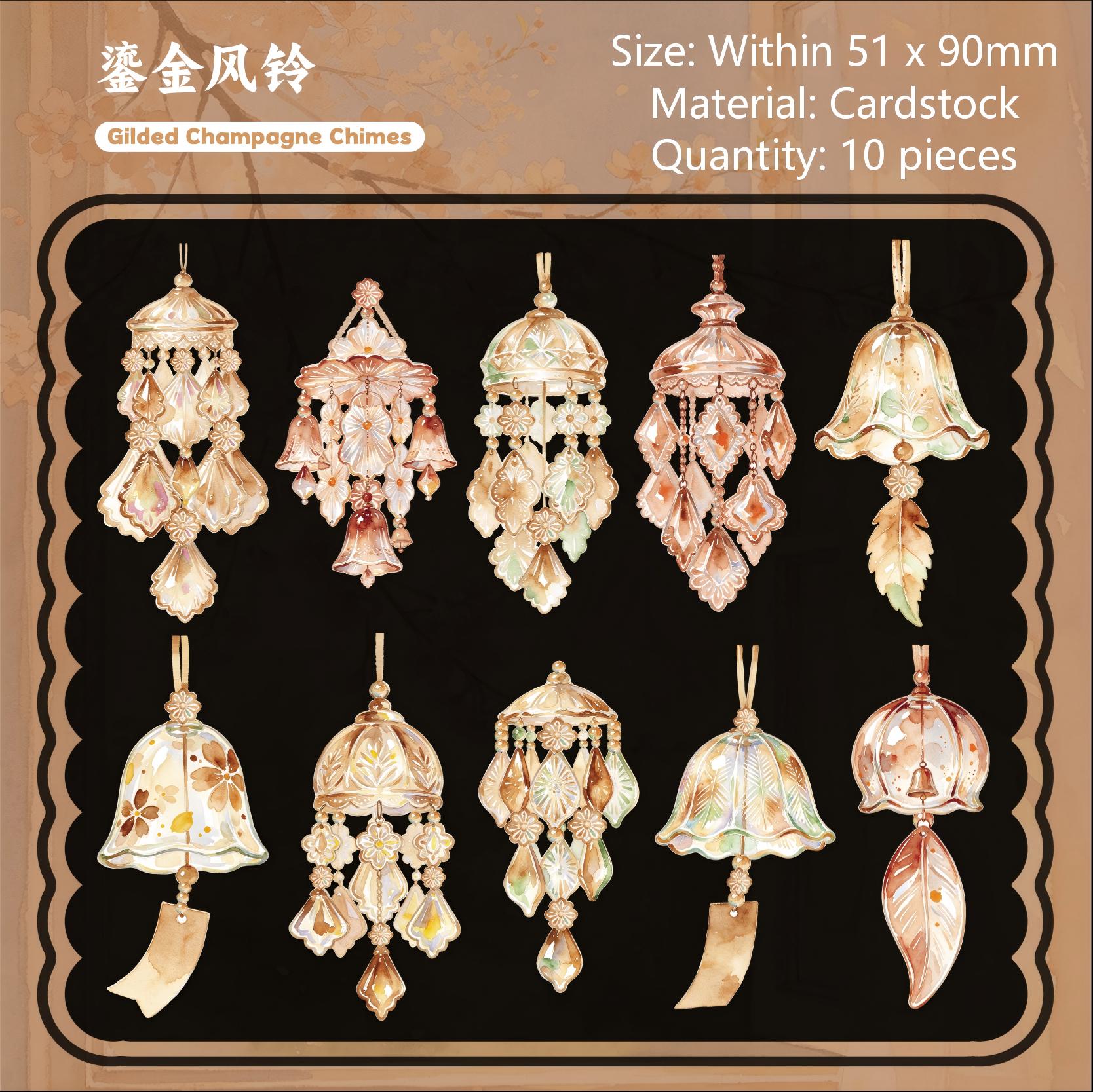 Vintage Wind Chime Collection Cardstock Stickers -15Pcs each pack