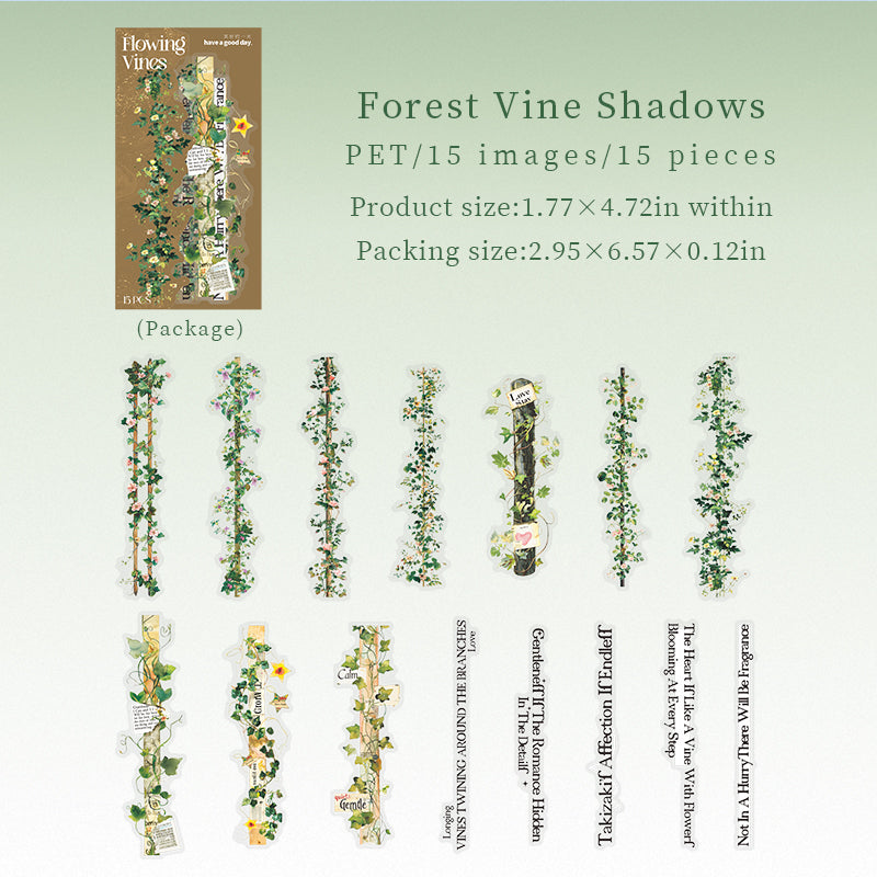 Flowering Vines PET sticker -15Pcs each pack