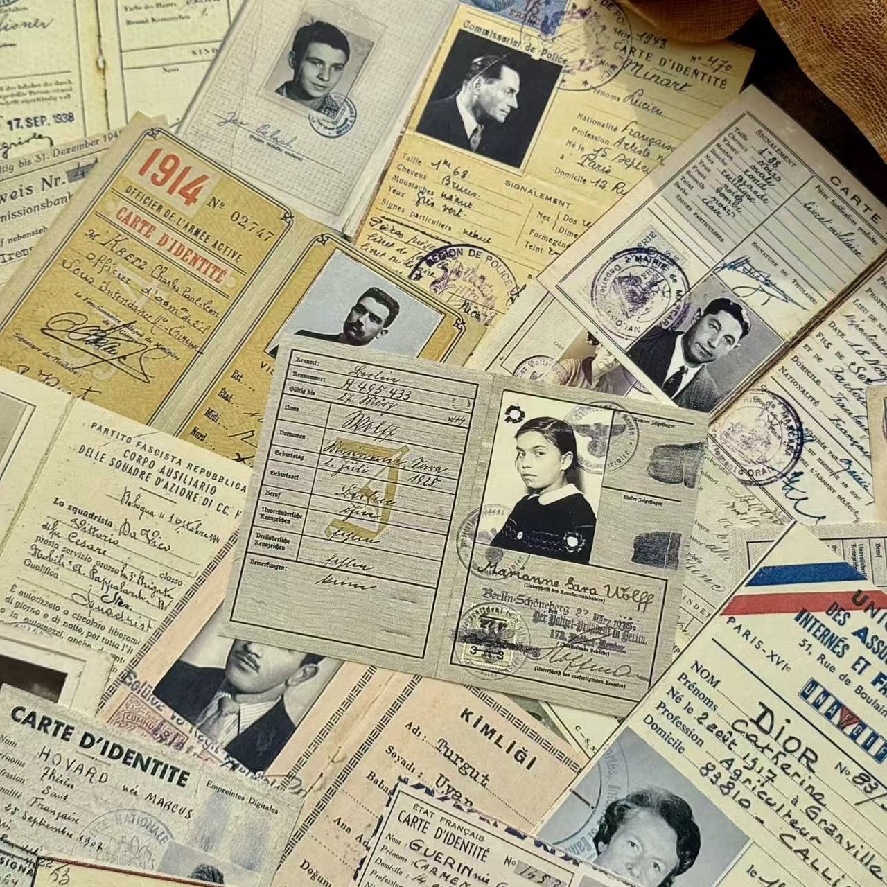 Vintage Detective English ID Documents Paper -55Pcs each pack