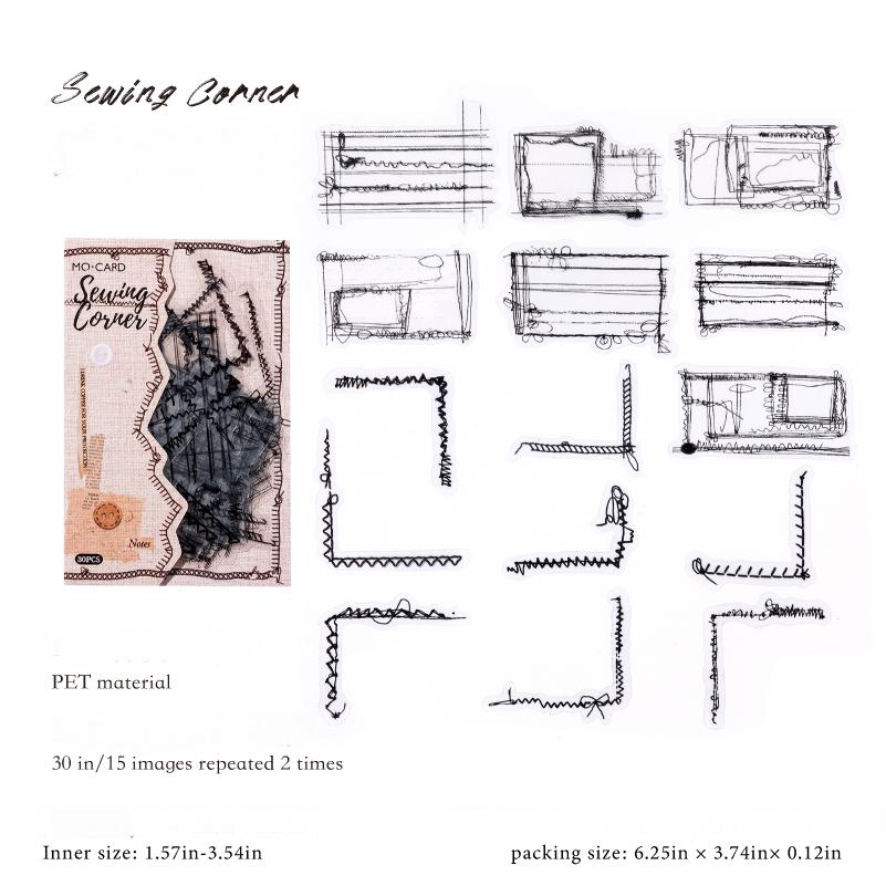 0905 Sewing studio PET Sticker -30Pcs each pack