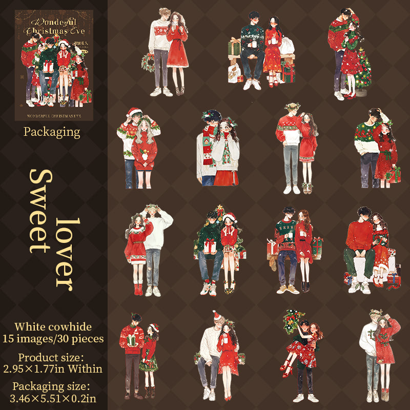 Christmas eve Solid sticker -30Pcs each pack