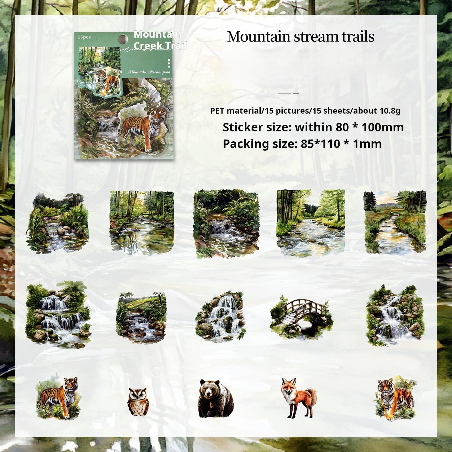 Nature trip PET Sticker -15Pcs each pack