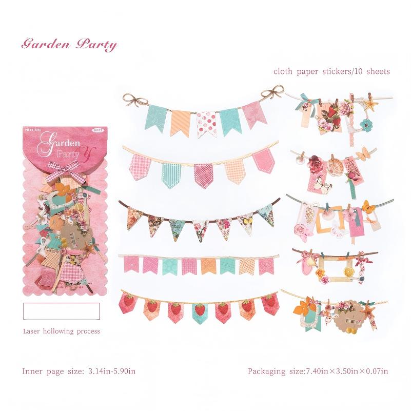 Handicraft party flags cardstock Sticker -10Pcs each pack