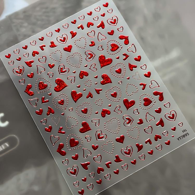 M306- Irregular Heart Mini Embossed sticker 1 Pcs