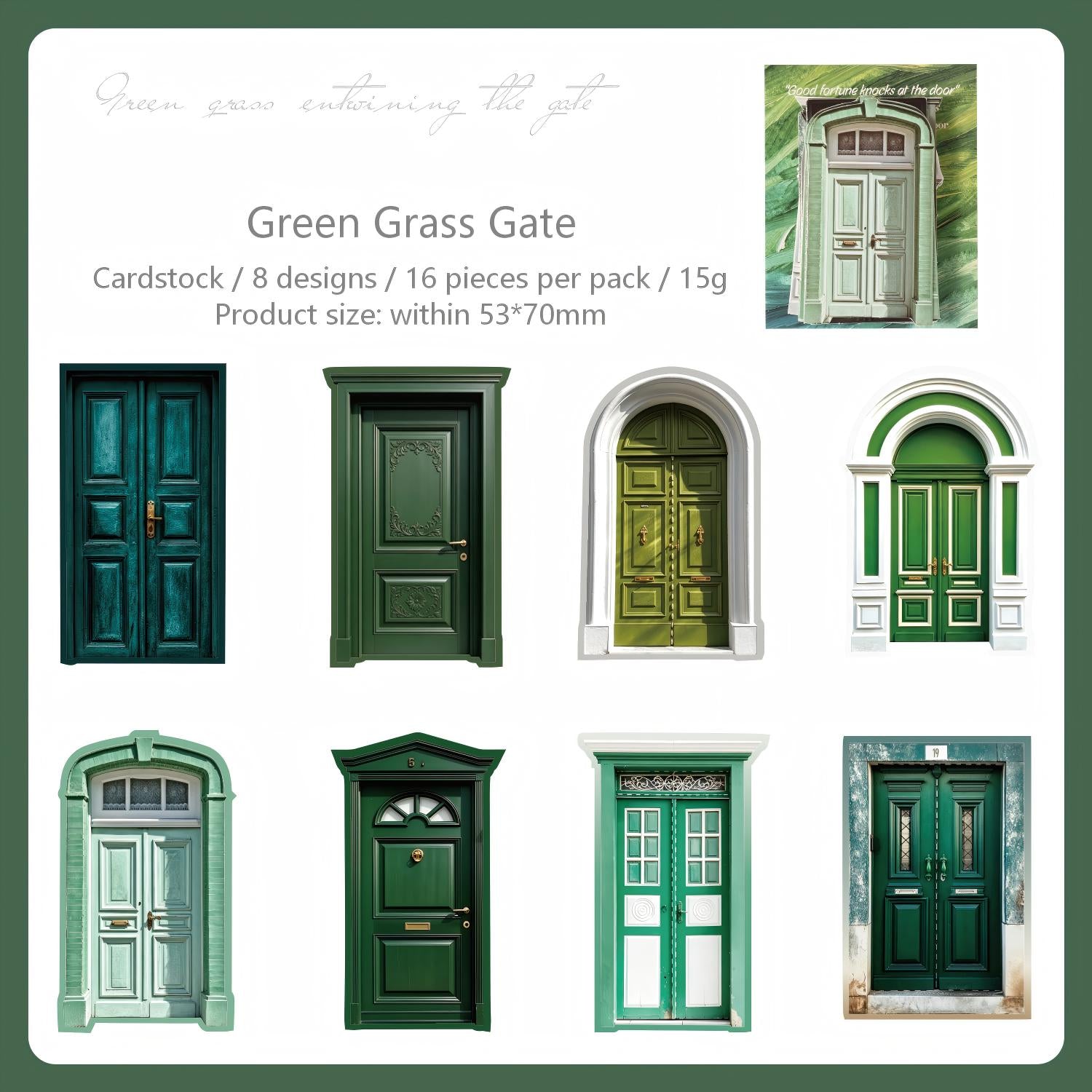 Door Cardstock Stickers -16Pcs each pack