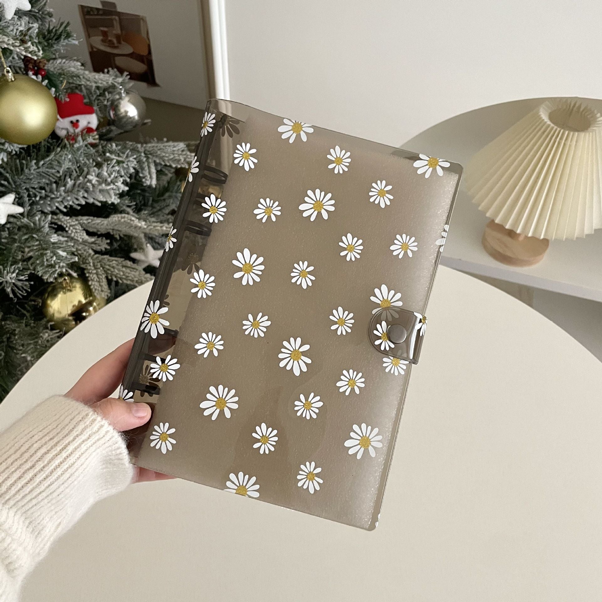 A5 Daisy clear binder with button *not contain insert pages