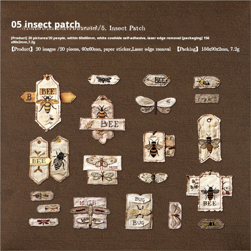 Vintage cloth label sticker -20Pcs each pack
