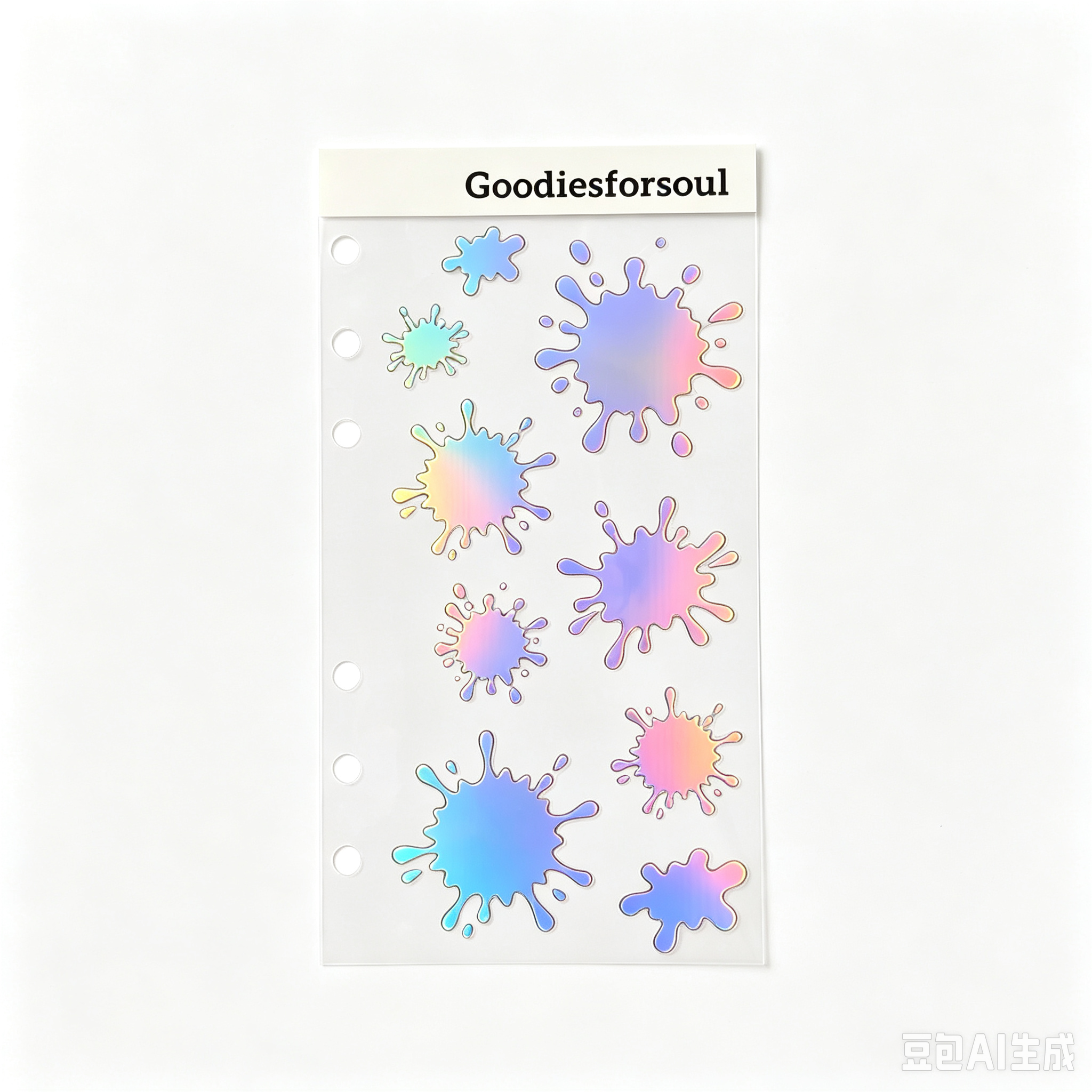 Holographic PET Sticker Bundle, 10 Sheets Assorted Laser Stickers, for Junk Journaling, Scrapbooking & DIY Crafts