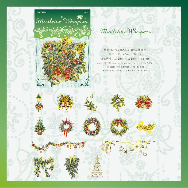 Christmas PET Sticker -30Pcs each pack