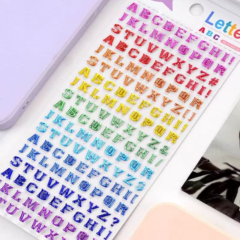 3D Colored letters Stickers -1Pcs each pack