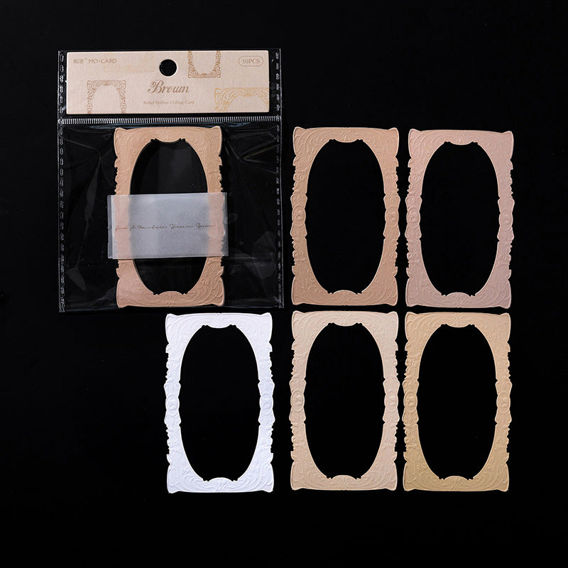 Vintage Embossed die cut cardstock -10Pcs each pack