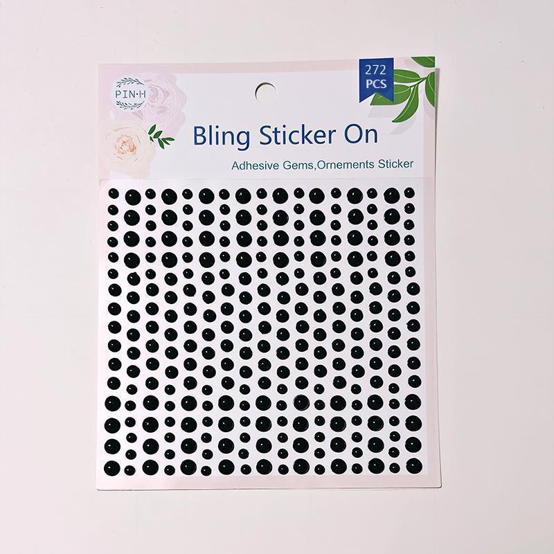 260228 Black crystal sticker