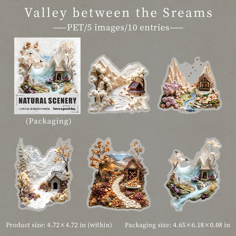 Natural Scenery PET Stickers -10Pcs each pack