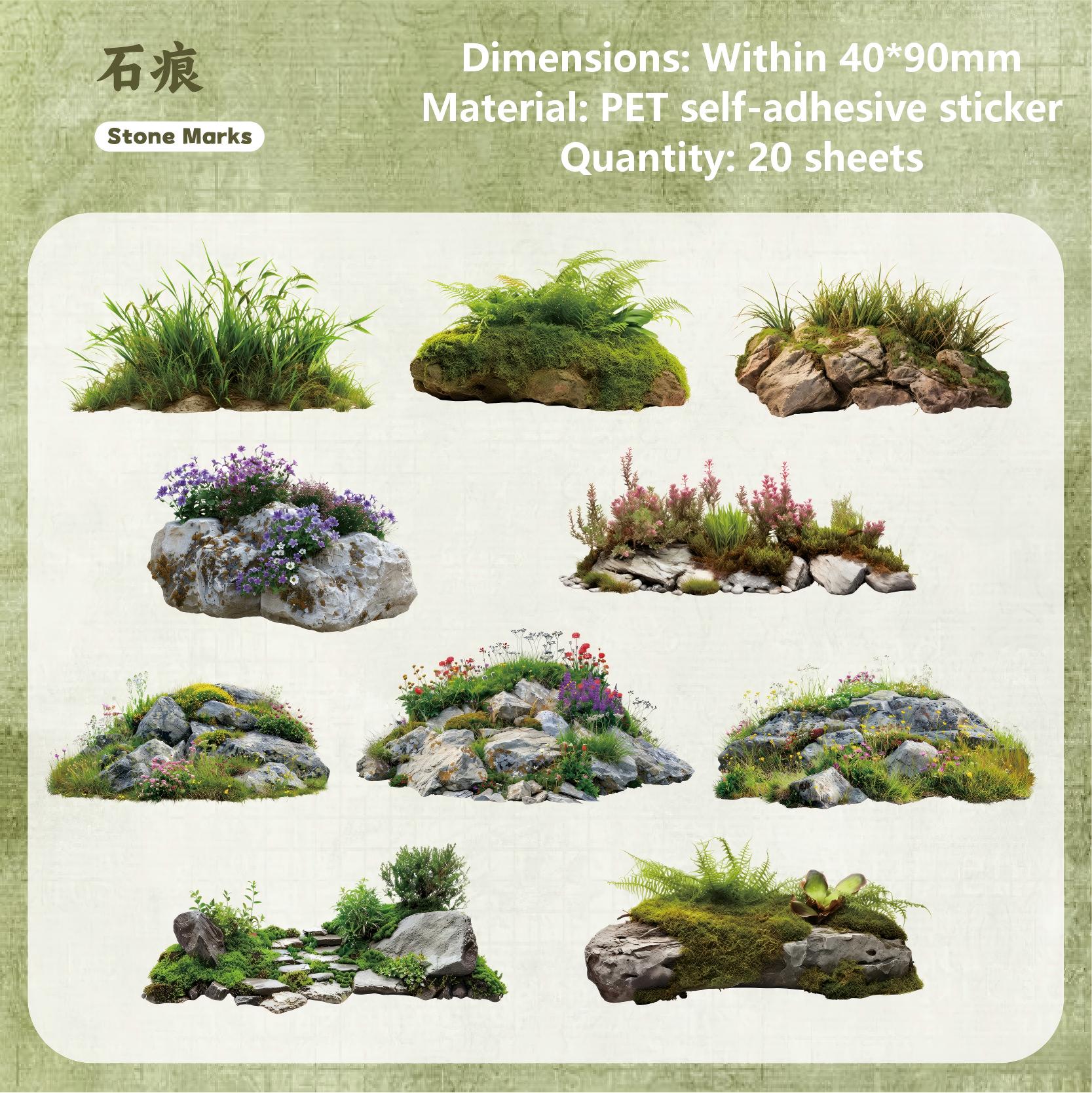 Moss PET sticker -20Pcs each pack