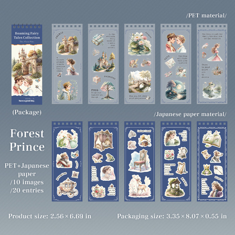 Roaming Fairy Tales Collection Sticker Book (PET & Washi) -20Pcs each pack