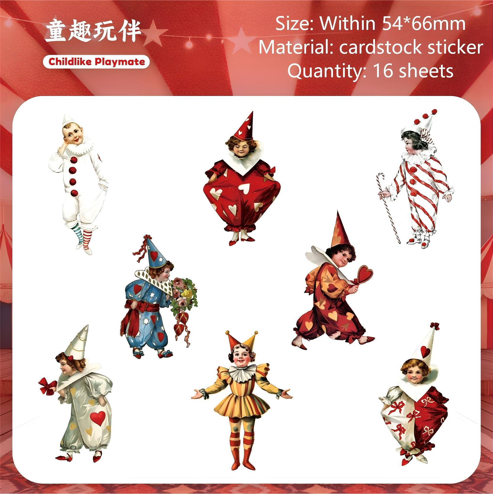 Circus card stocksticker -16Pcs each pack