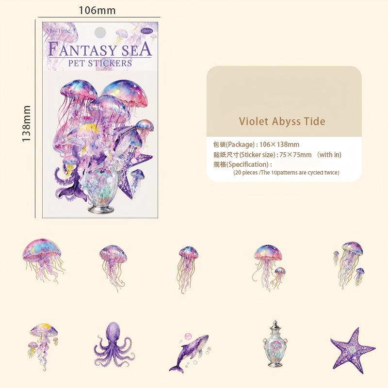 Fantasy ocean sticker -20Pcs each pack