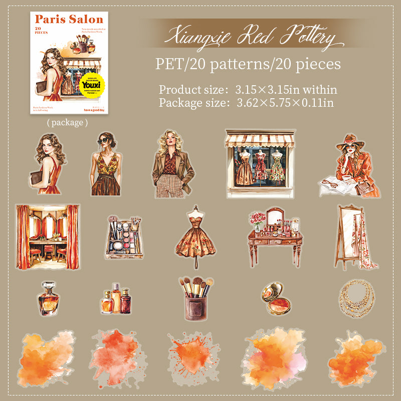 Paris salon PET sticker -20Pcs each pack