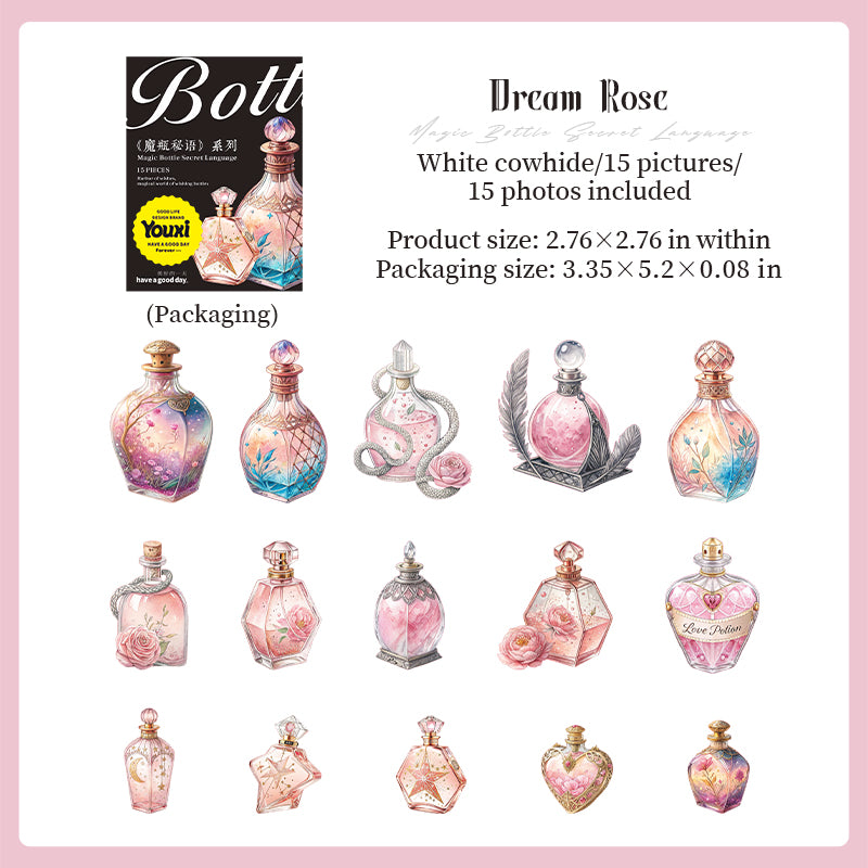 Magic bottle PET sticker -15Pcs each pack