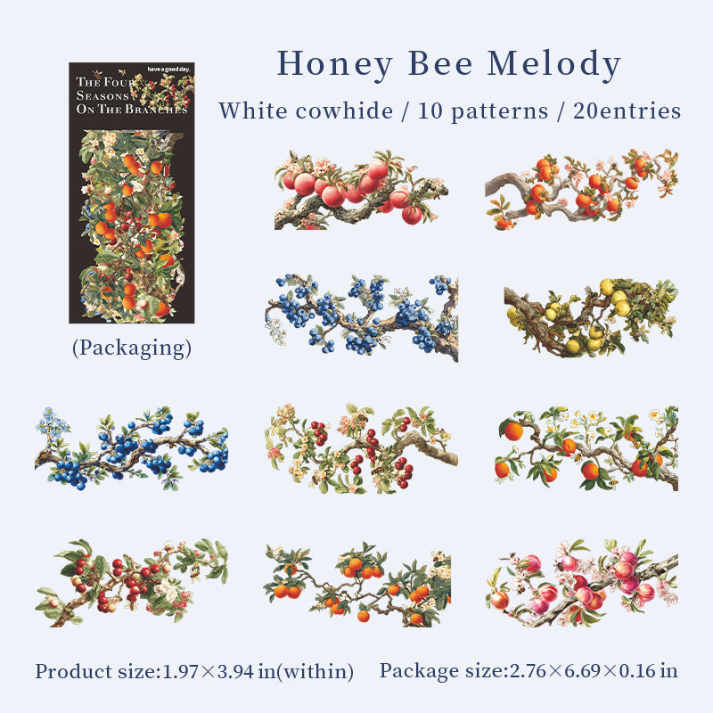 Four seasons on the branches Solid sticker -20Pcs each pack