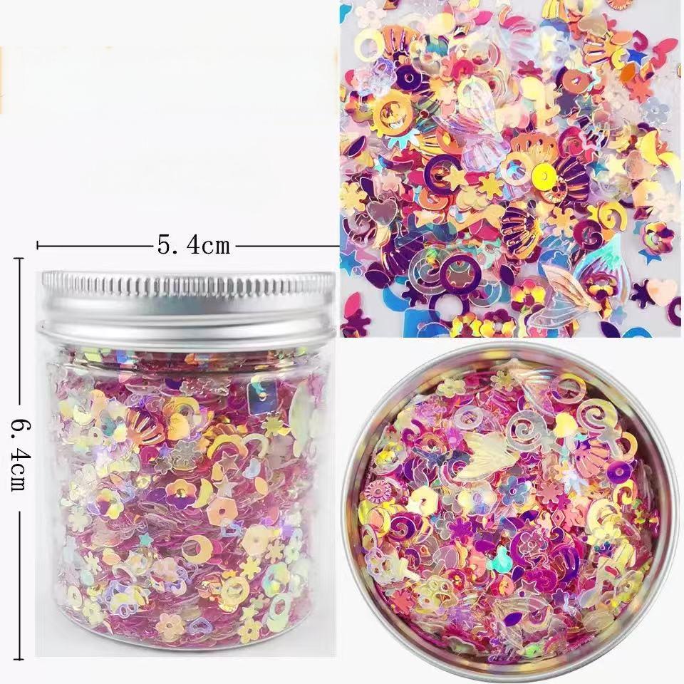 0512 Shell mixed glitter (rose red)